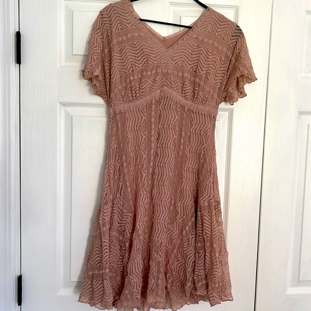 Pink Lace Mini Dress